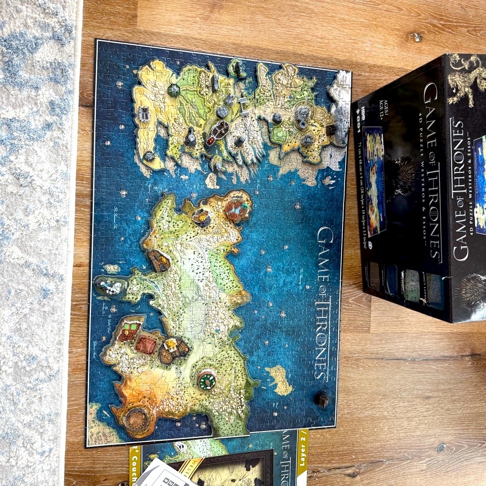 Game of Thrones Three Layer 4D 891 pc Jigsaw Puzzle with Plastic Land Features